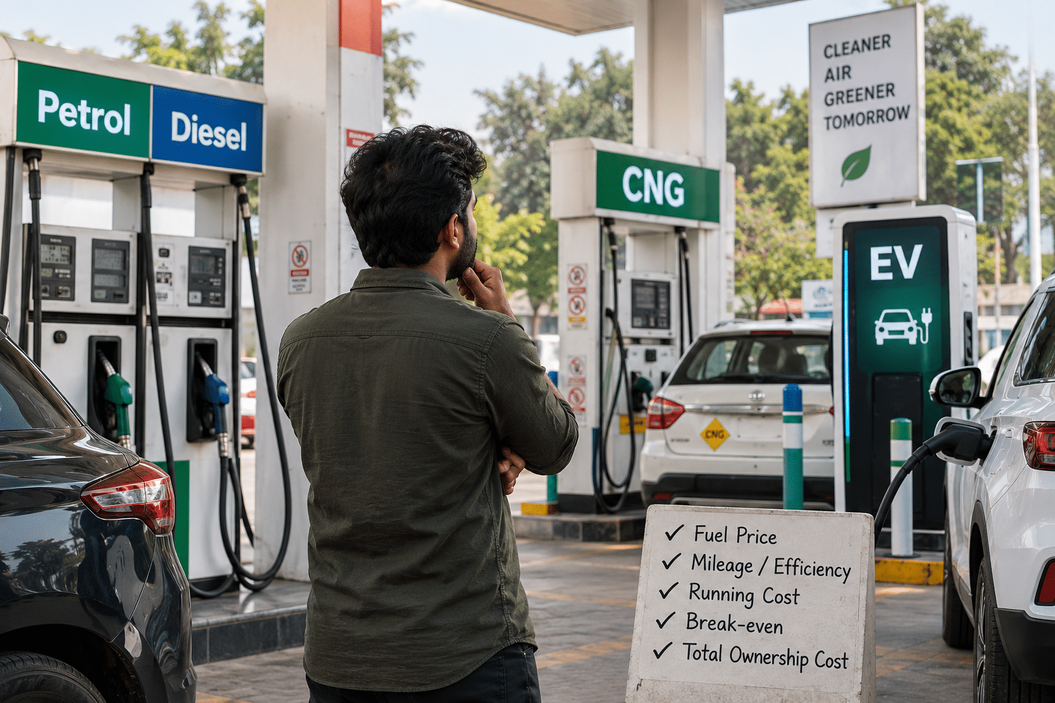 Petrol vs Diesel vs CNG vs EV